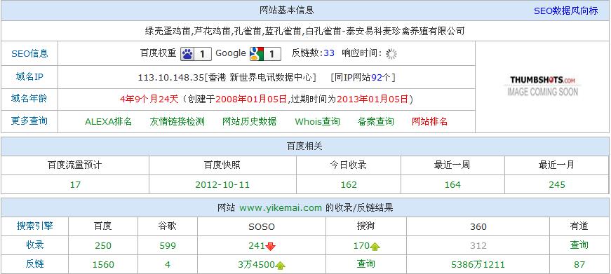 泰安易科麦珍禽养殖网站基本信息